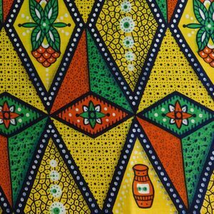 African Wax Congo Print Fabric Cloth 100% Cotton Hemmed Multicolor 36" x 2 yards